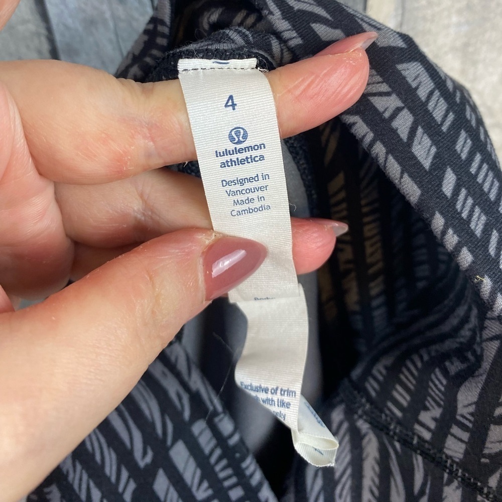 Lululemon Wunder Under Pant *Full-On Luon in Stripe Play Slate Black Size 4. - Picture 10 of 15